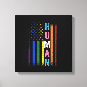 Menschliche LGBT-amerikanische Flagge LGBTQ Regenb Leinwanddruck