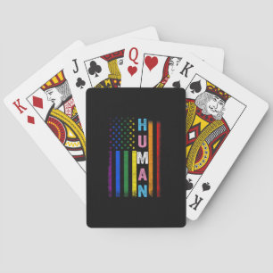 Menschliche LGBT-amerikanische Flagge LGBTQ Regenb Spielkarten