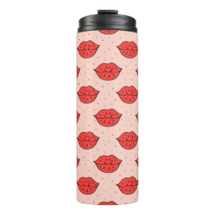 Menschliche Lippen niedlich Cartoon handgezogene D Thermosbecher