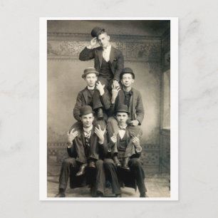 Menschliche Pyramide 19. Jh. Postkarte