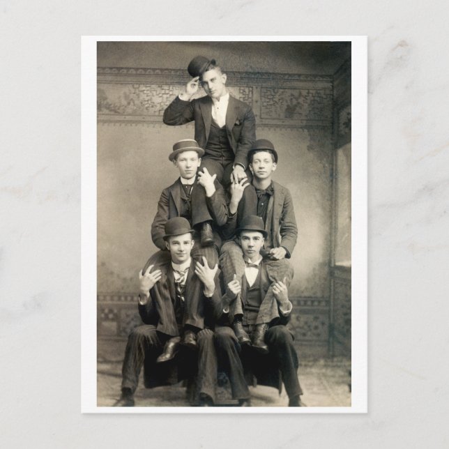 Menschliche Pyramide des 19. Jahrhunderts Postkarte (Vorderseite)
