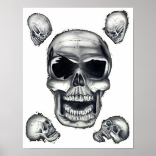 Menschliche Schädel Weiße Poster Kunst