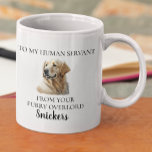 Menschlicher Dienst Funny Golden Retriever Wasserf Kaffeetasse<br><div class="desc">Dieses Design kann in dem Bereich personalisiert werden, der durch das Ändern des Fotos und/oder Textes zur Verfügung gestellt wird. Sie können auch angepasst werden, indem Sie auf Vorlage personalisieren klicken und dann auf die Schaltfläche klicken, um weitere Optionen anzupassen, um die Hintergrundfarbe zu löschen oder zu ändern, Text hinzuzufügen,...</div>