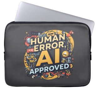 Menschlicher Fehler KI-Approved Tech-Illustration Laptopschutzhülle