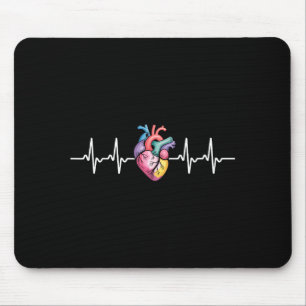 Menschlicher Herzschlag Ekg Kardiologie Anatomisch Mousepad