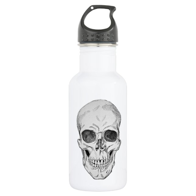 Menschlicher Schädel-anatomische Illustration Edelstahlflasche (Vorderseite)