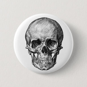 Menschlicher Schädel-Knopf Button