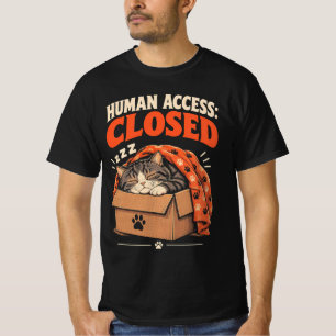 Menschlicher Zugang Geschlossen Lustige Schlafende T-Shirt