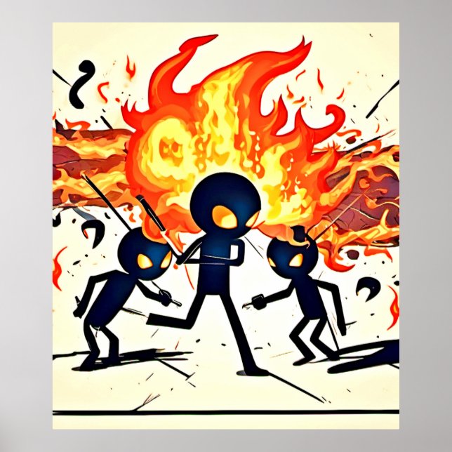 Menschliches Flammenwerk Poster (Vorne)