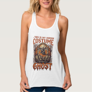 Menschliches Kostüm Geist Skelett Friedhof Mond Ha Tank Top