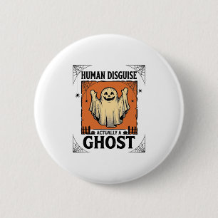 Menschliches Kostüm Gespenst Vintage Halloween Hum Button