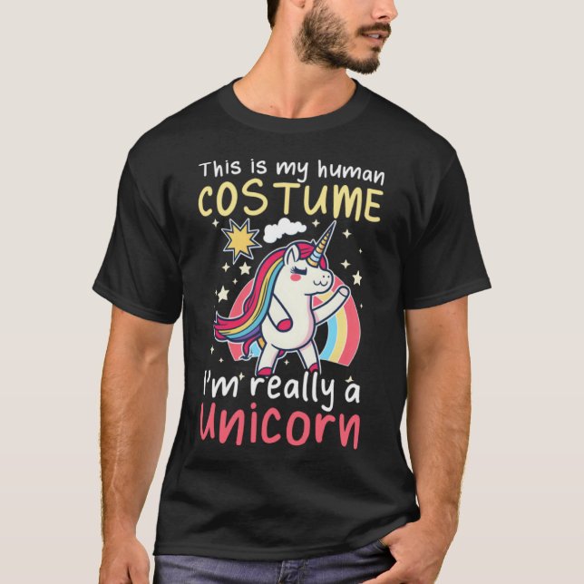 Menschliches Kostüm Ich bin ein echtes Einhorn Des T-Shirt (Vorderseite)