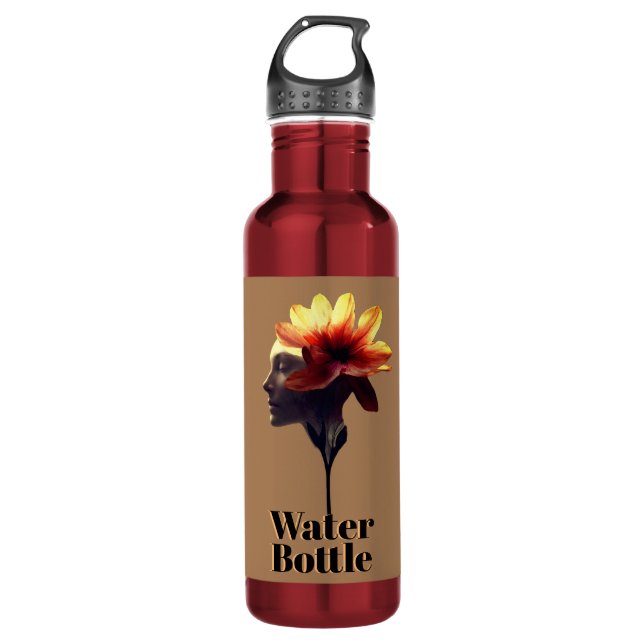 Menschliches Petal-Blume-Design einzigartig gefert Edelstahlflasche (Vorderseite)