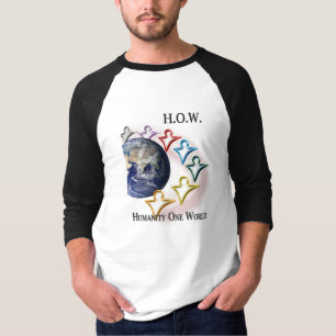 Menschlichkeit ein Hülsen-Baseball-Shirt der T-Shirt