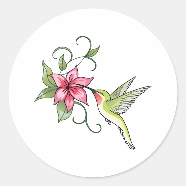 MENSCHLICHKEIT UND BLUME RUNDER AUFKLEBER (Vorderseite)