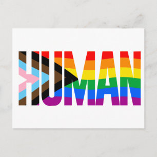 Menschlichkeits-Inklusivitäts-Regenbogenflagge Postkarte