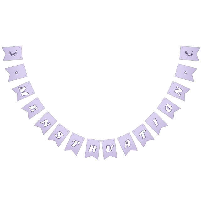 Menstruation Niedlich Lavender Lila Funky Letterin Wimpelkette (Alle)