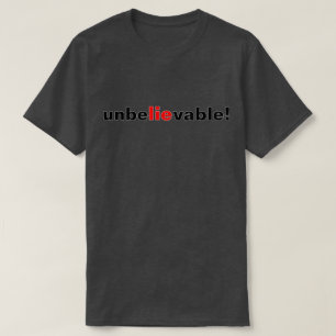 Mensuel Improbable Rouge Noir Politique T-Shirt po