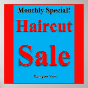 Mensuel spécial Haircut Vente Poster Matte