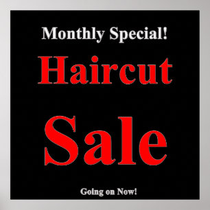 Mensuel spécial Haircut Vente Poster Matte
