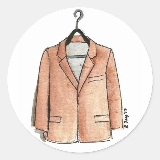 Menswear Fashion Jacket Sportcoat Kleidung Style Runder Aufkleber (Vorderseite)