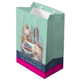Menta magenta Stahlblauer Buchliebhaber Pastell Mittlere Geschenktüte
