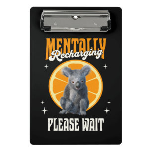 Mental Aufladendes Introvertiertes Koala-Design Mini Klemmbrett