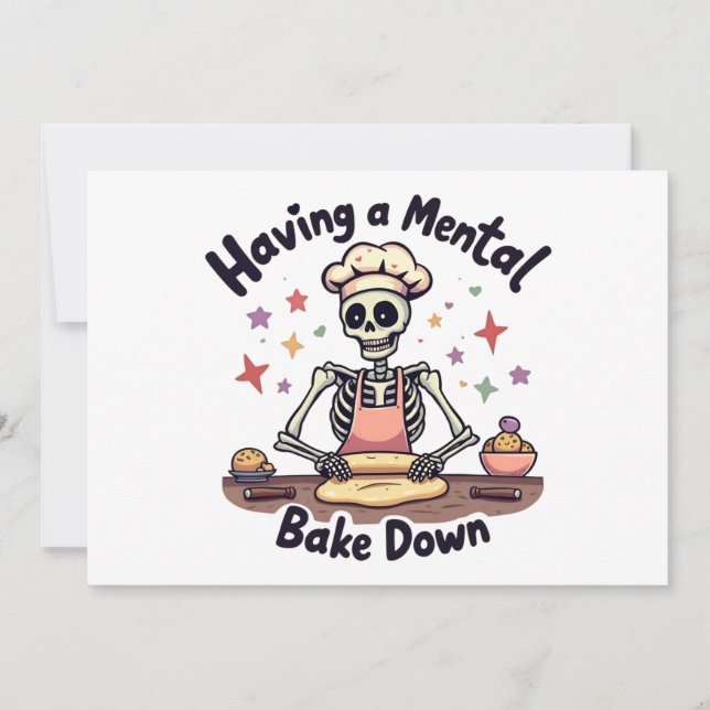 Mental Bake Down Stressed, gesegnet & oven Einladung (Vorderseite)