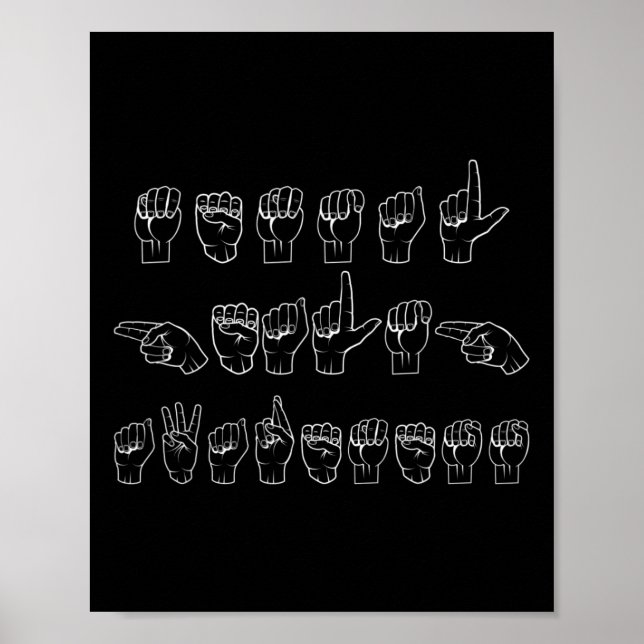 Mental Health Awareness ASL Signing Language Hands Poster (Vorne)