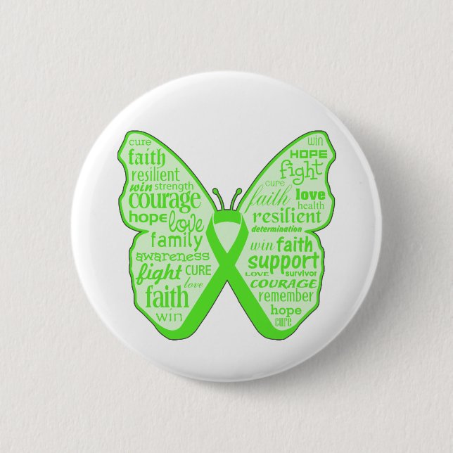 Mental Health Awareness Butterfly Ribbon Button (Vorderseite)