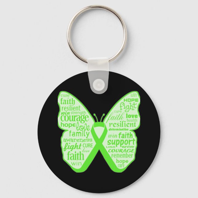 Mental Health Awareness Butterfly Ribbon Schlüsselanhänger (Vorderseite)