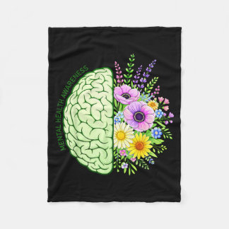 Mental Health Awareness Floral Kindness Support Fleecedecke