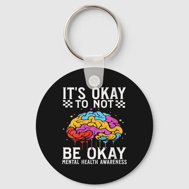 Mental Health Awareness - Frauen geben Gehirnmenta Schlüsselanhänger (Vorderseite)