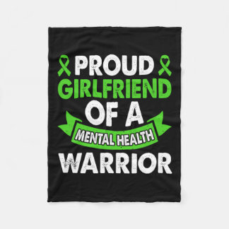 Mental Health Awareness Girlfriend Warrior Mental Fleecedecke
