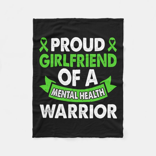 Mental Health Awareness Girlfriend Warrior Mental Fleecedecke (Vorderseite)