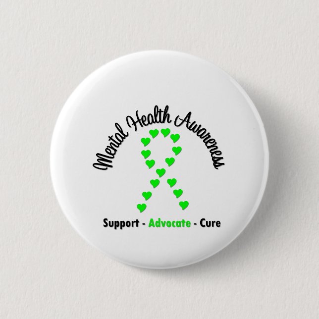 Mental Health Awareness Heart Ribbon Button (Vorderseite)