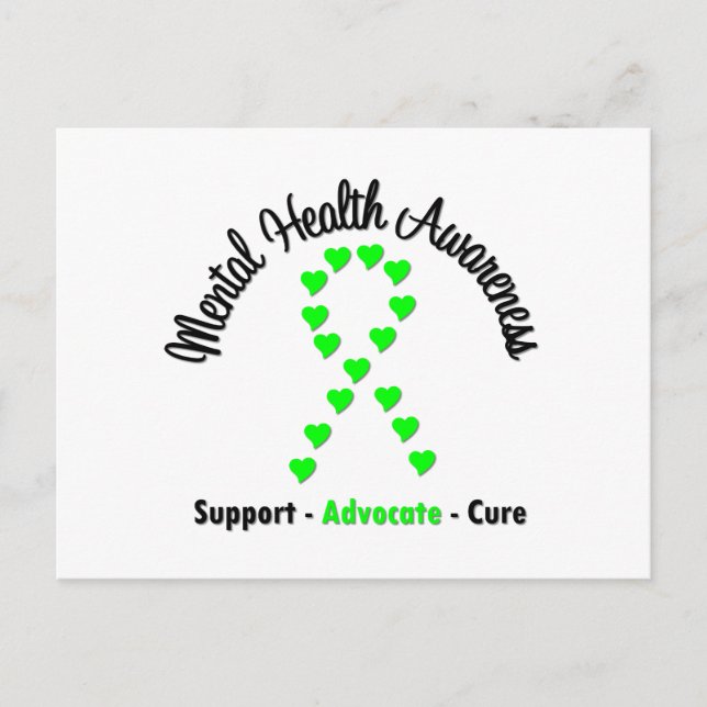Mental Health Awareness Heart Ribbon Postkarte (Vorderseite)