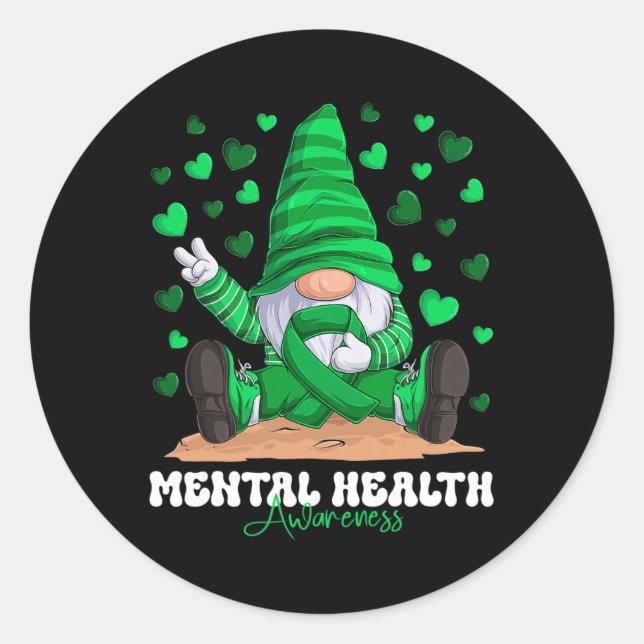 Mental Health Awareness Montag Grüner Multifunktio Runder Aufkleber (Vorderseite)