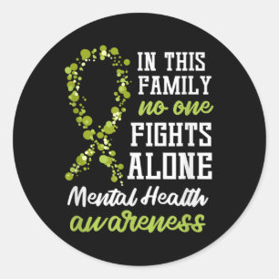 Mental Health Awareness Ribbon Depression Suizid Runder Aufkleber