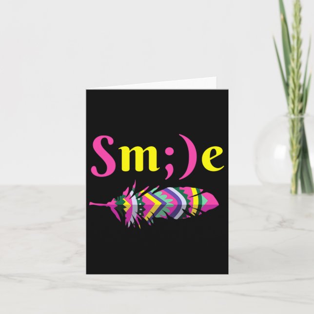 Mental Health Awareness Smile Semicolon Suicide Karte (Vorderseite)