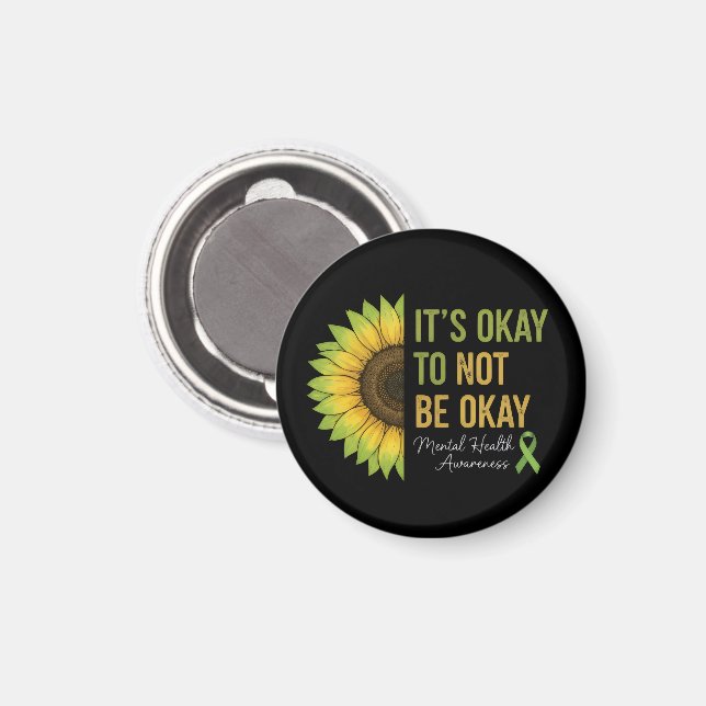 Mental Health Awareness Sunflower  Magnet (Vorderseite/Rückseite)