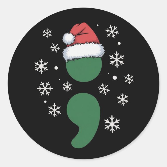 Mental Health Christmas Depression Awareness Xmas Runder Aufkleber (Vorderseite)
