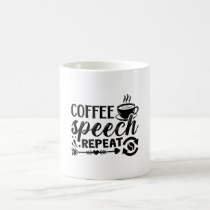 Mental Health Coffee Speech Wiederholung der Angst Kaffeetasse