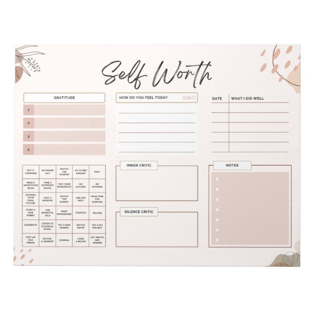 Mental Health Daily Dankbarkeit Dry Erase Board Ta Notizblock (Vorderseite)
