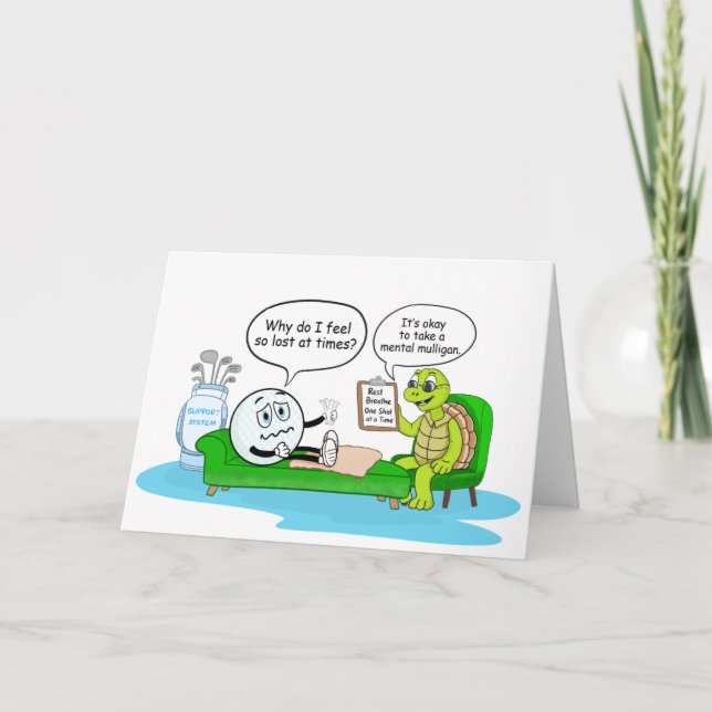 Mental Health Get Well, Golf Humor for Support Karte (Vorderseite)