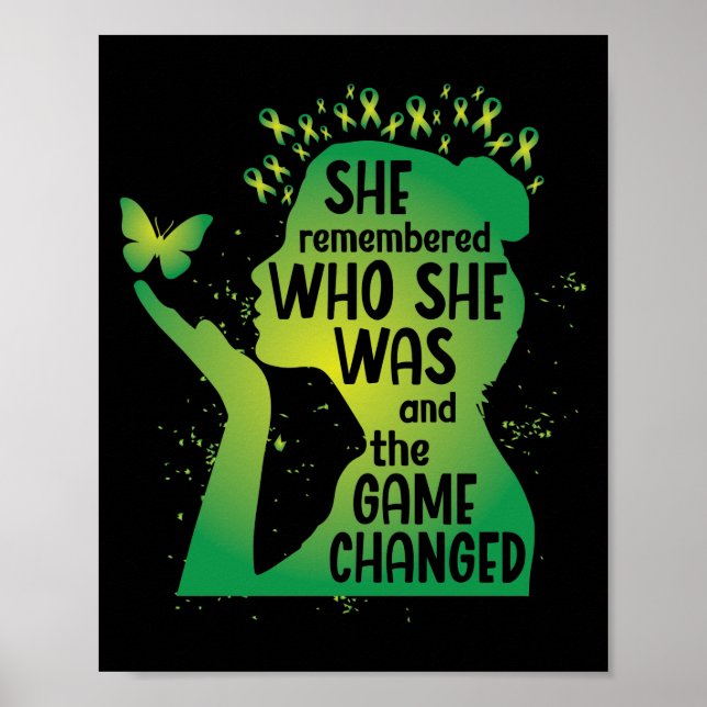 Mental Health Green Ribbon Butterfly Poster (Vorne)