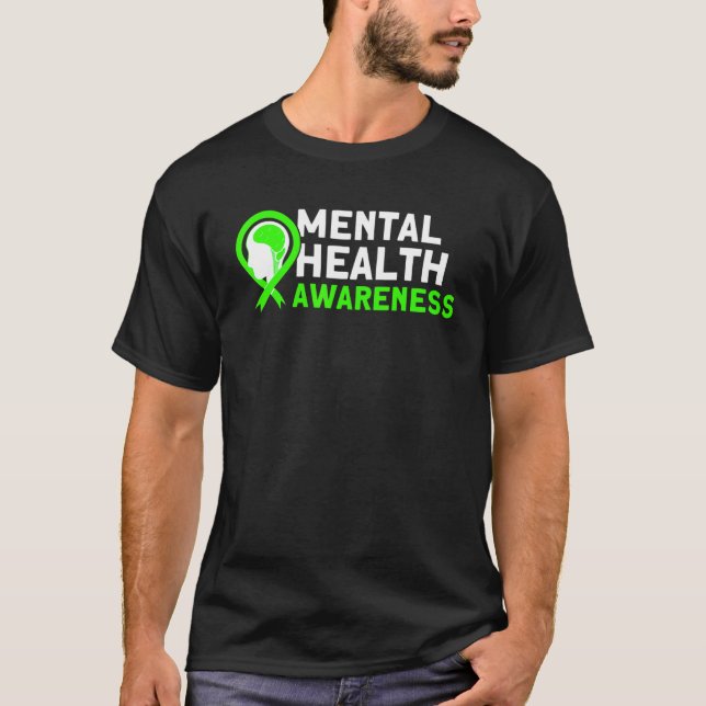 Mental Health Green Ribbon Mental Health Awareness T-Shirt (Vorderseite)
