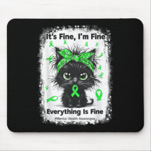 Mental Health Krieger Bewusstsein Schwarze Katze G Mousepad