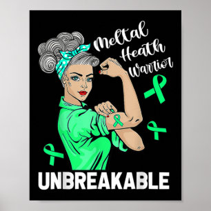 Mental Health Krieger Unzerbrechliches Band Bewuss Poster