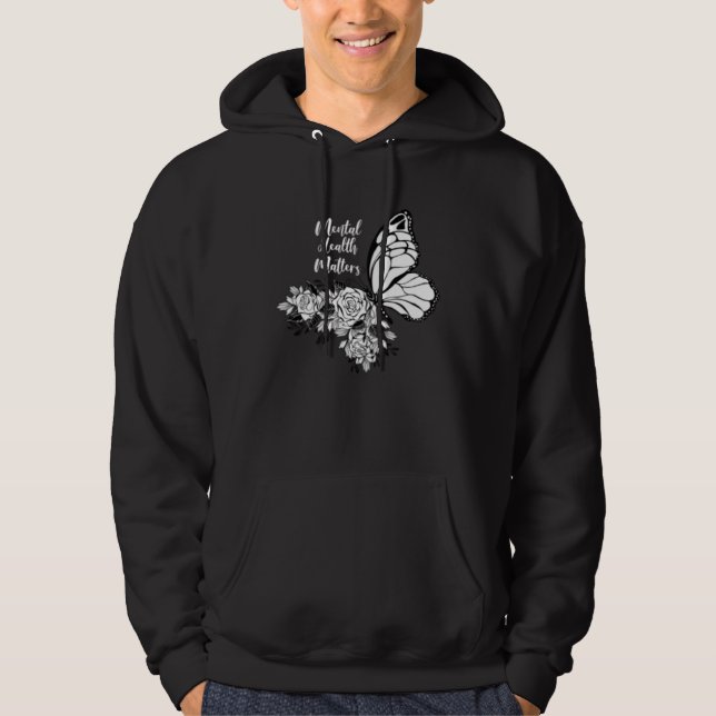 Mental Health Matters End The Stigma Butterfly Flo Hoodie (Vorderseite)